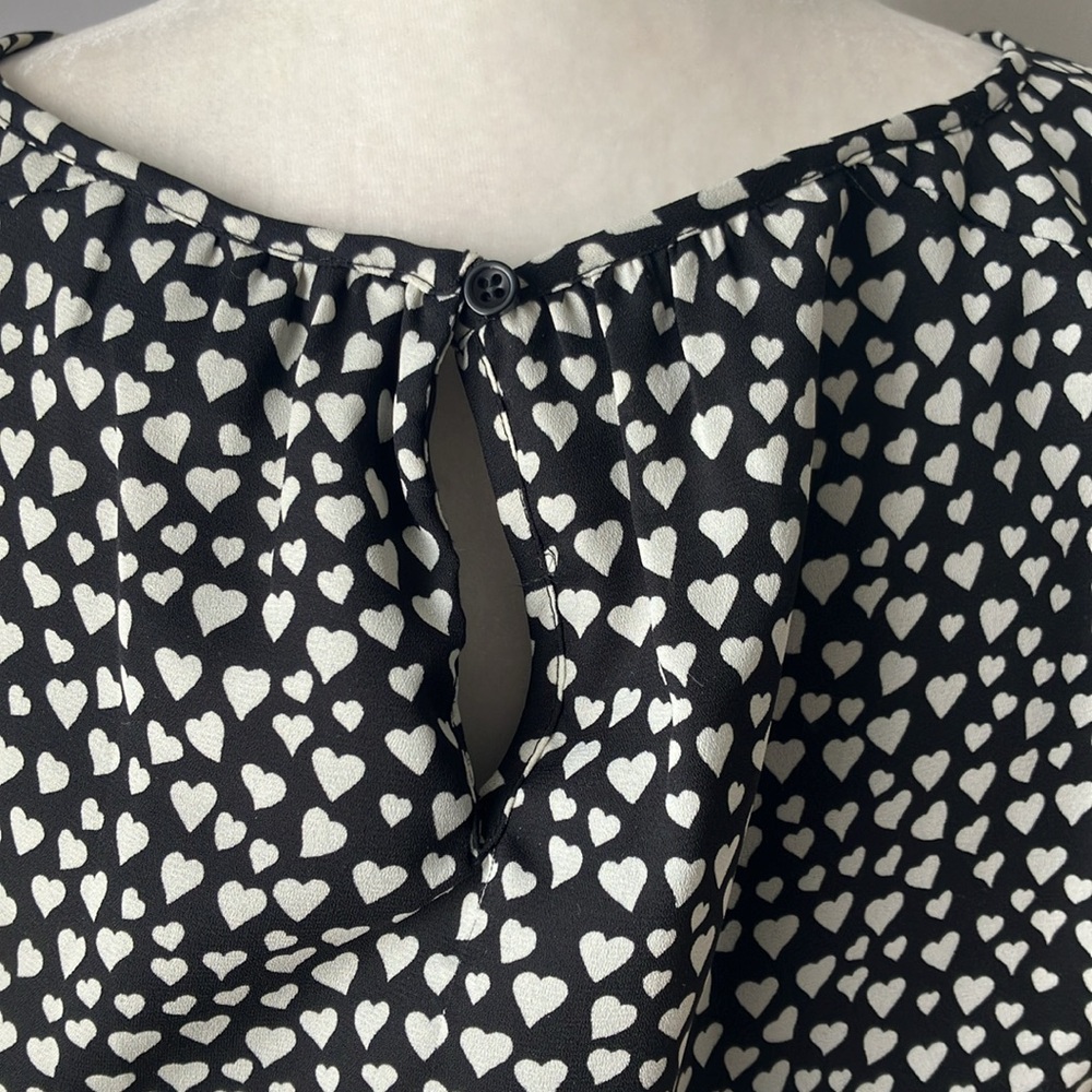 J Crew heart print elastic waist cute long sleeve dress work school EUC 2 love - Picture 6 of 13